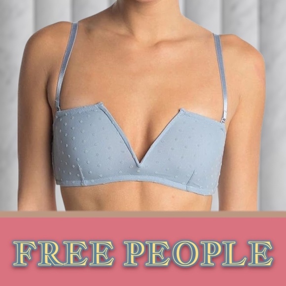 NWT FREE PEOPLE Sierra Wireless Convertible Bandeau/Bralette-Blue/MD - Picture 1 of 17